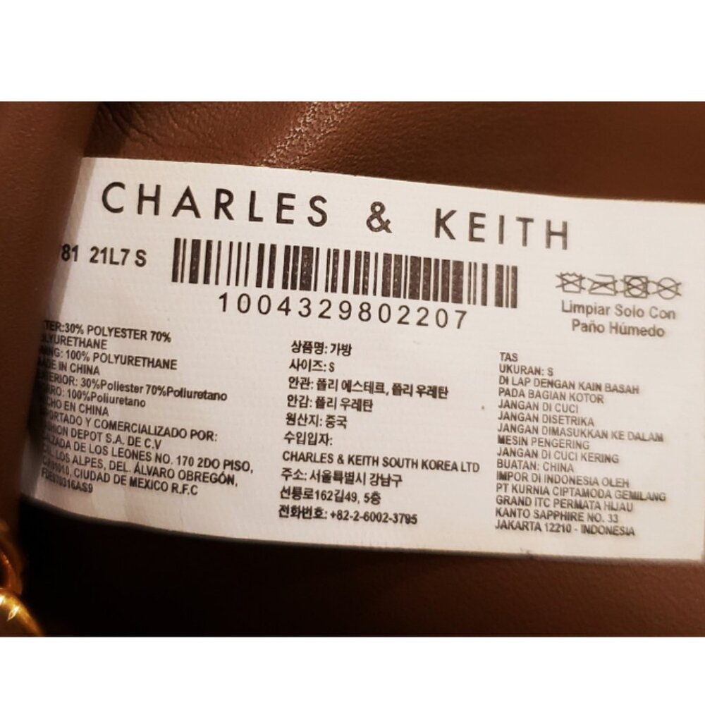 Charles & Keith Handbag/Shoulder Bag 2 Tone Brown… - image 6